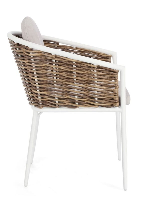 Sedia con cuscino bianco YK11 MARIBELA - Bizzotto