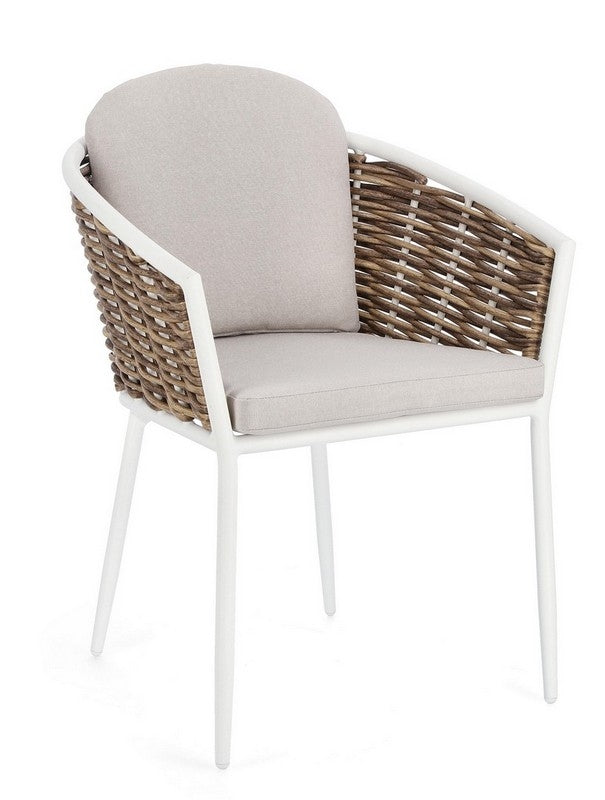 Sedia con cuscino bianco YK11 MARIBELA - Bizzotto