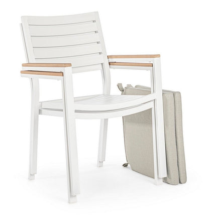 Sedia in alluminio impilabile bianco YK11 BELMAR - Bizzotto