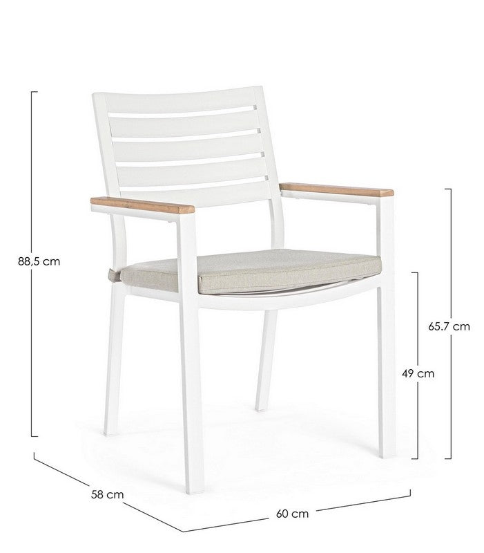 Sedia in alluminio impilabile bianco YK11 BELMAR - Bizzotto