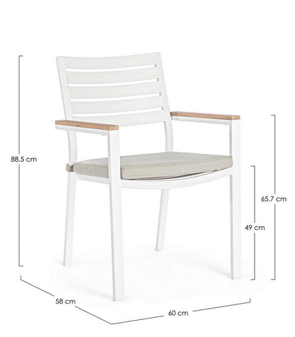 Sedia in alluminio impilabile bianco YK11 BELMAR - Bizzotto