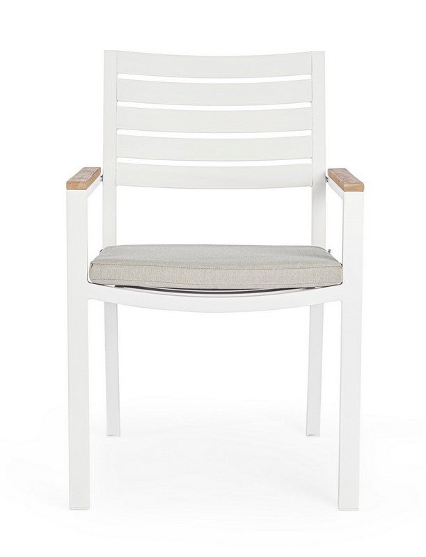 Sedia in alluminio impilabile bianco YK11 BELMAR - Bizzotto