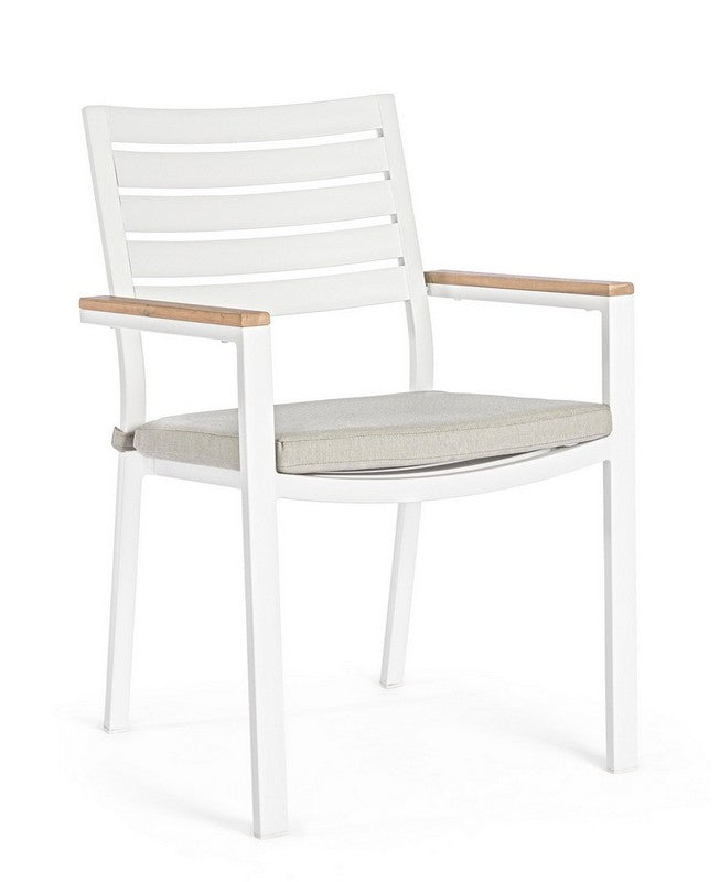 Sedia in alluminio impilabile bianco YK11 BELMAR - Bizzotto