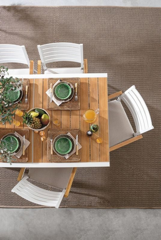 Tavolo allungabile in alluminio 160-240x100 antracite YK13 BELMAR - Bizzotto