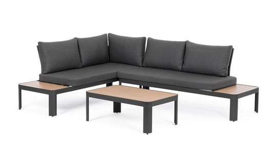 Salotto angolare in alluminio antracite YK 13 NARELLE - Bizzotto
