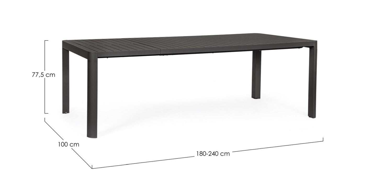 Tavolo in alluminio antracite CX23 KIPLIN - Bizzotto