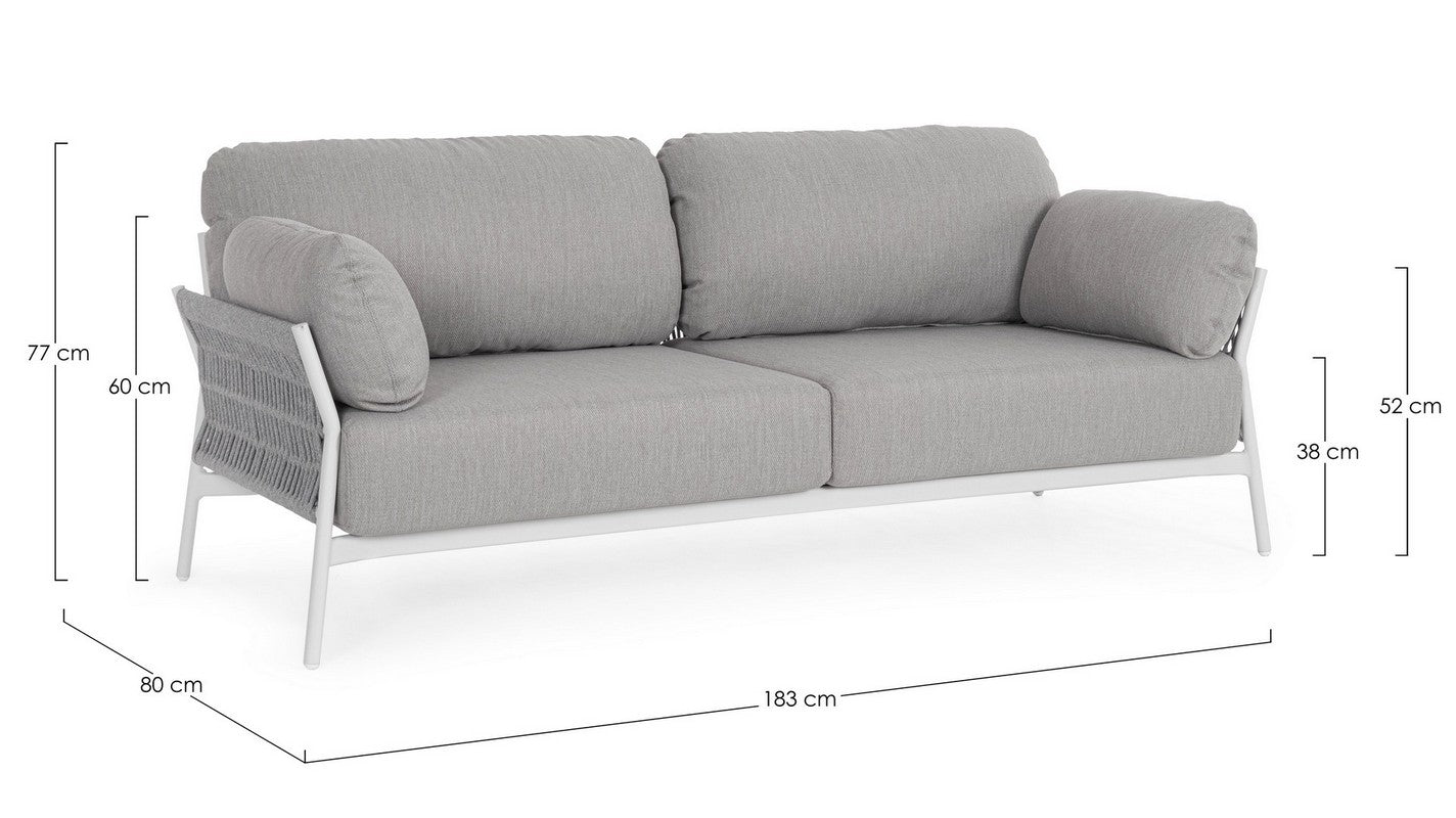 Divano 2 posti in alluminio bianco QS20/GRAPHITE PARDIS - Bizzotto