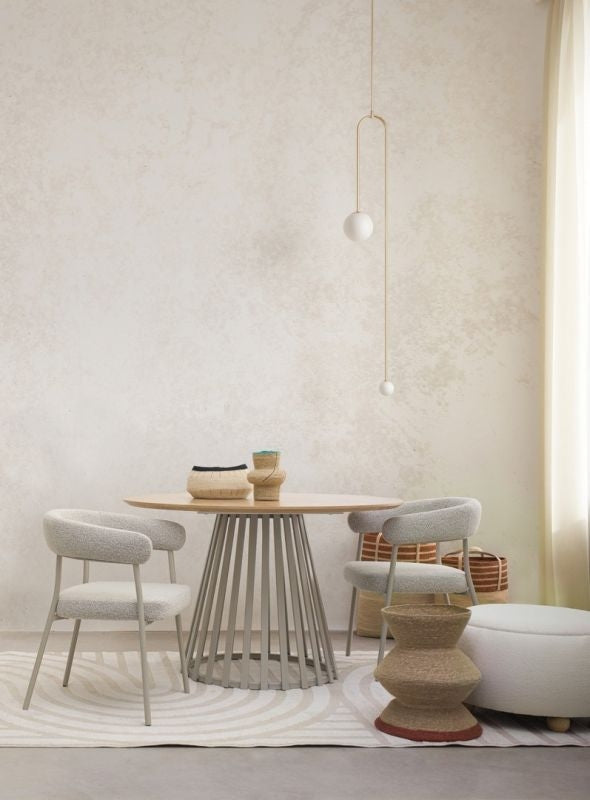 Tavolo CILLIAN D120 base warm grey/nero - Bizzotto