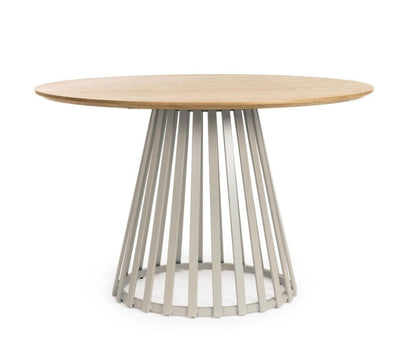 Tavolo CILLIAN D120 base warm grey/nero - Bizzotto