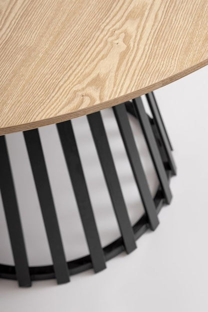 Tavolo CILLIAN D120 base warm grey/nero - Bizzotto