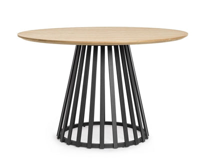 Tavolo CILLIAN D120 base warm grey/nero - Bizzotto