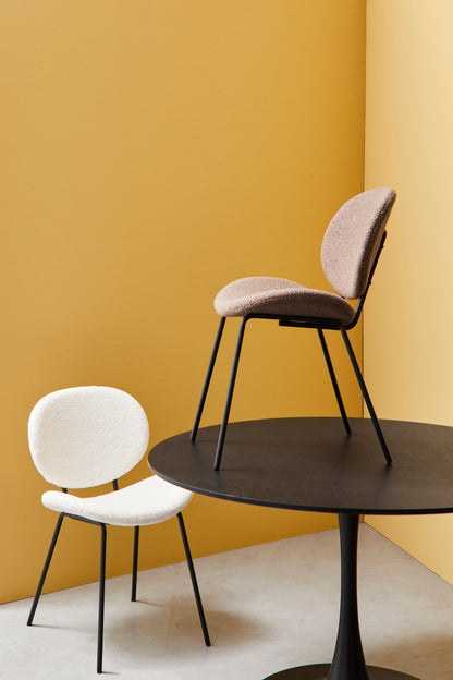 Tavolo BLOOM D120 Bianco/Nero/Veneer - Bizzotto