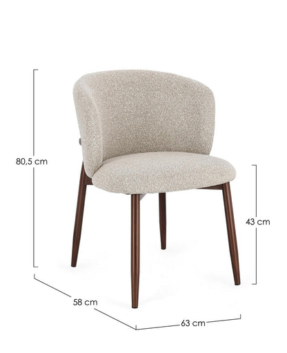Sedia AMALIA Beige/Terracotta - Bizzotto