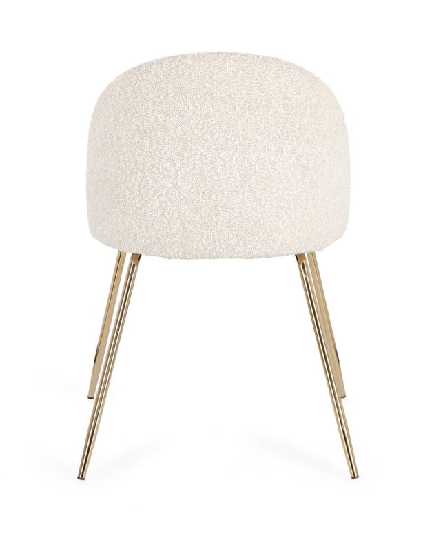 Sedia effetto bouclé TANYA gamba nera/oro - Bizzotto