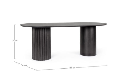 Tavolo ORISSA 200x90 Nero - Bizzotto