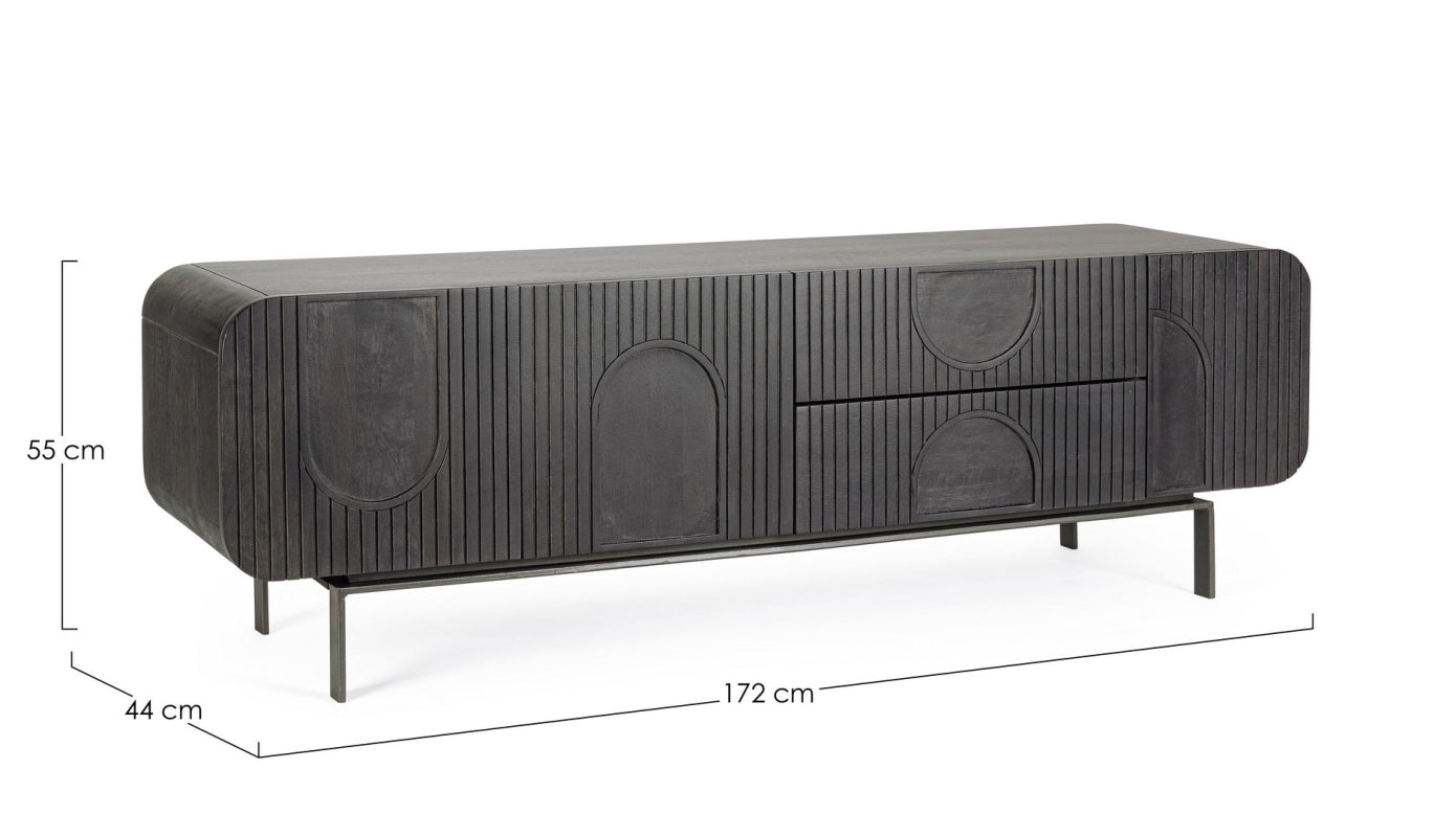 Mobile porta TV in legno nero ORISSA - Bizzotto