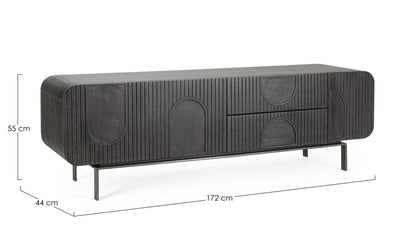 Mobile porta TV in legno nero ORISSA - Bizzotto