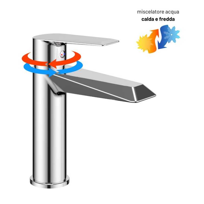 Miscelatore monocomando lavabo DIAMOND cromo/nero/oro - M Rubinetteria