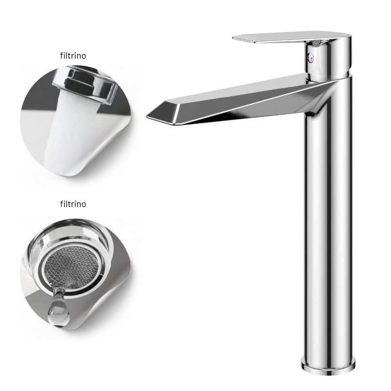 Miscelatore monocomando lavabo canna alta DIAMOND cromo/nero/oro - MORINI  Rubinetteria