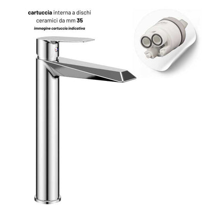 Miscelatore monocomando lavabo canna alta DIAMOND cromo/nero/oro - MORINI  Rubinetteria