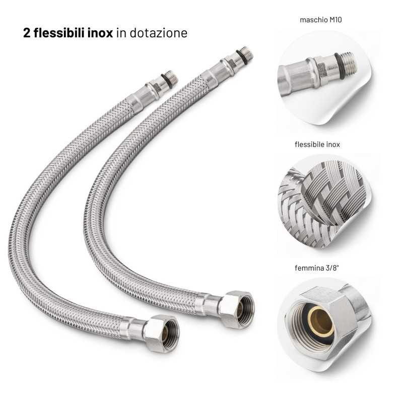 Miscelatore monocomando lavabo canna alta DIAMOND cromo/nero/oro - MORINI  Rubinetteria