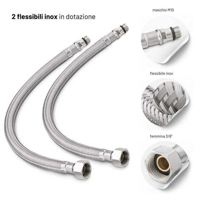 Miscelatore monocomando lavabo canna alta DIAMOND cromo/nero/oro - MORINI  Rubinetteria