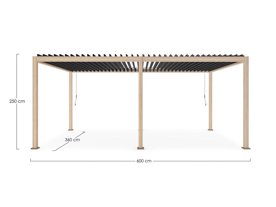 Pergola OCEAN 3.6X6 natural-antracite - BIZZOTTO