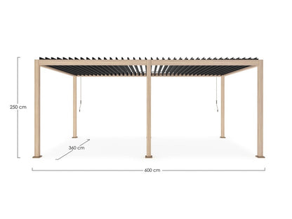Pergola OCEAN 3.6X6 natural-antracite - BIZZOTTO