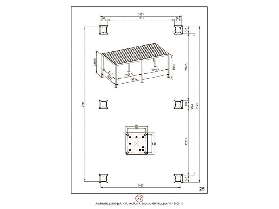 Pergola OCEAN 3.6X6 natural-antracite - BIZZOTTO