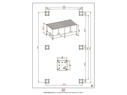 Pergola OCEAN 3.6X6 natural-antracite - BIZZOTTO