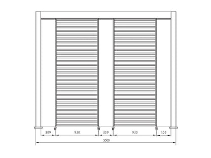 Pergola OCEAN 3.6X6 natural-antracite - BIZZOTTO