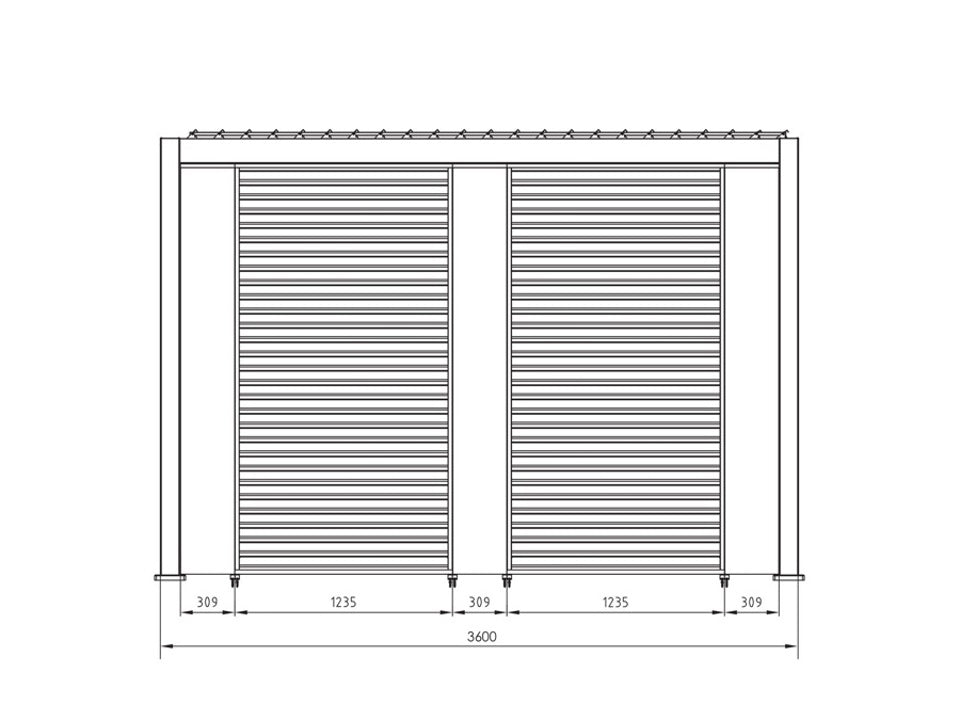 Pergola OCEAN 3.6X6 natural-antracite - BIZZOTTO