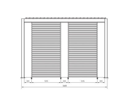 Pergola OCEAN 3.6X6 natural-antracite - BIZZOTTO