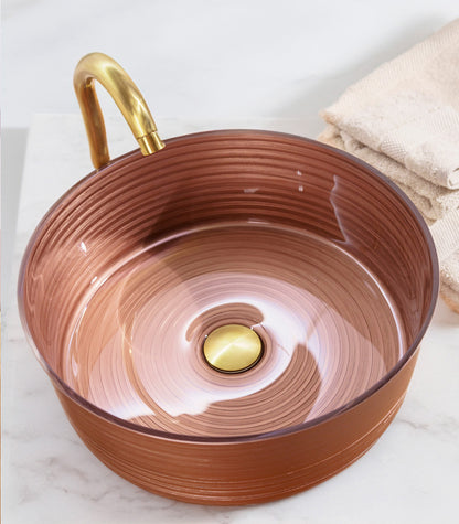 Lavabo in vetro Circle Bronze/Moka/Silver Gold - Cipì