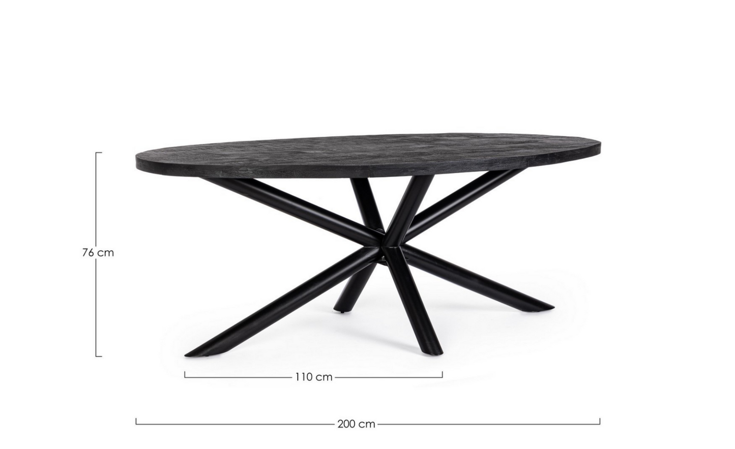 Tavolo ovale HASTINGS 200x110 - Bizzotto