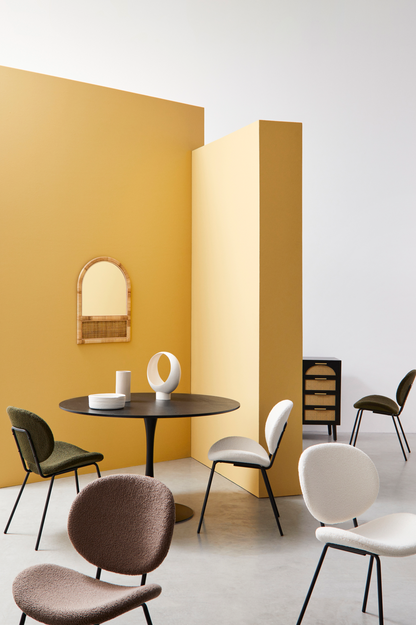 Tavolo BLOOM D120 Bianco/Nero/Veneer - Bizzotto