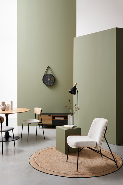 Tavolo BLOOM D120 Bianco/Nero/Veneer - Bizzotto