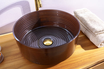 Lavabo in vetro Circle Bronze/Moka/Silver Gold - Cipì