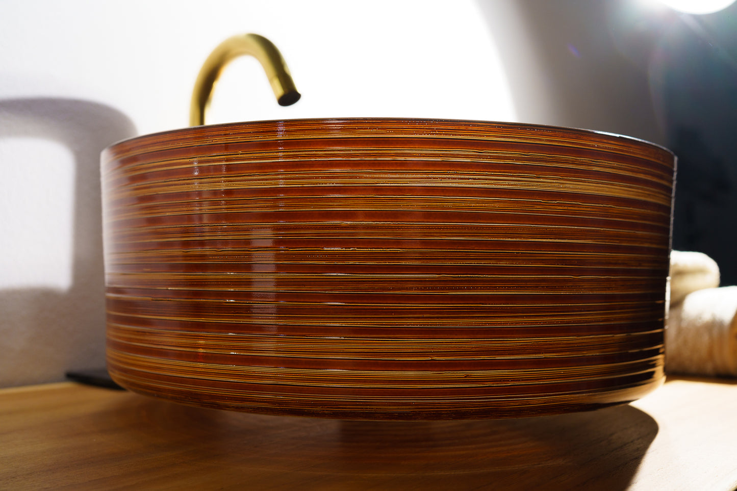 Lavabo in vetro Circle Bronze/Moka/Silver Gold - Cipì