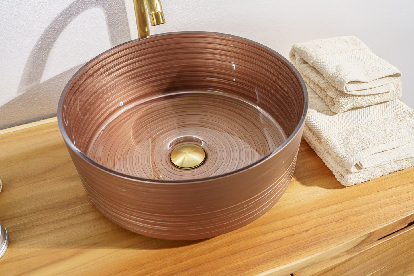 Lavabo in vetro Circle Bronze/Moka/Silver Gold - Cipì
