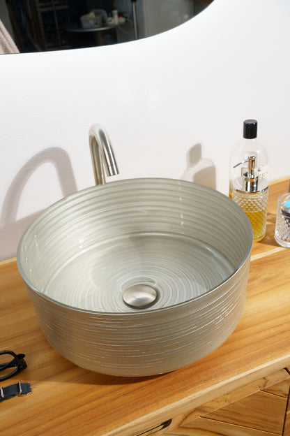 Lavabo in vetro Circle Bronze/Moka/Silver Gold - Cipì
